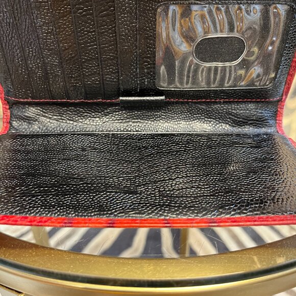 Brahmin crimson crock snap closure checkbook wallet - Picture 5 of 5